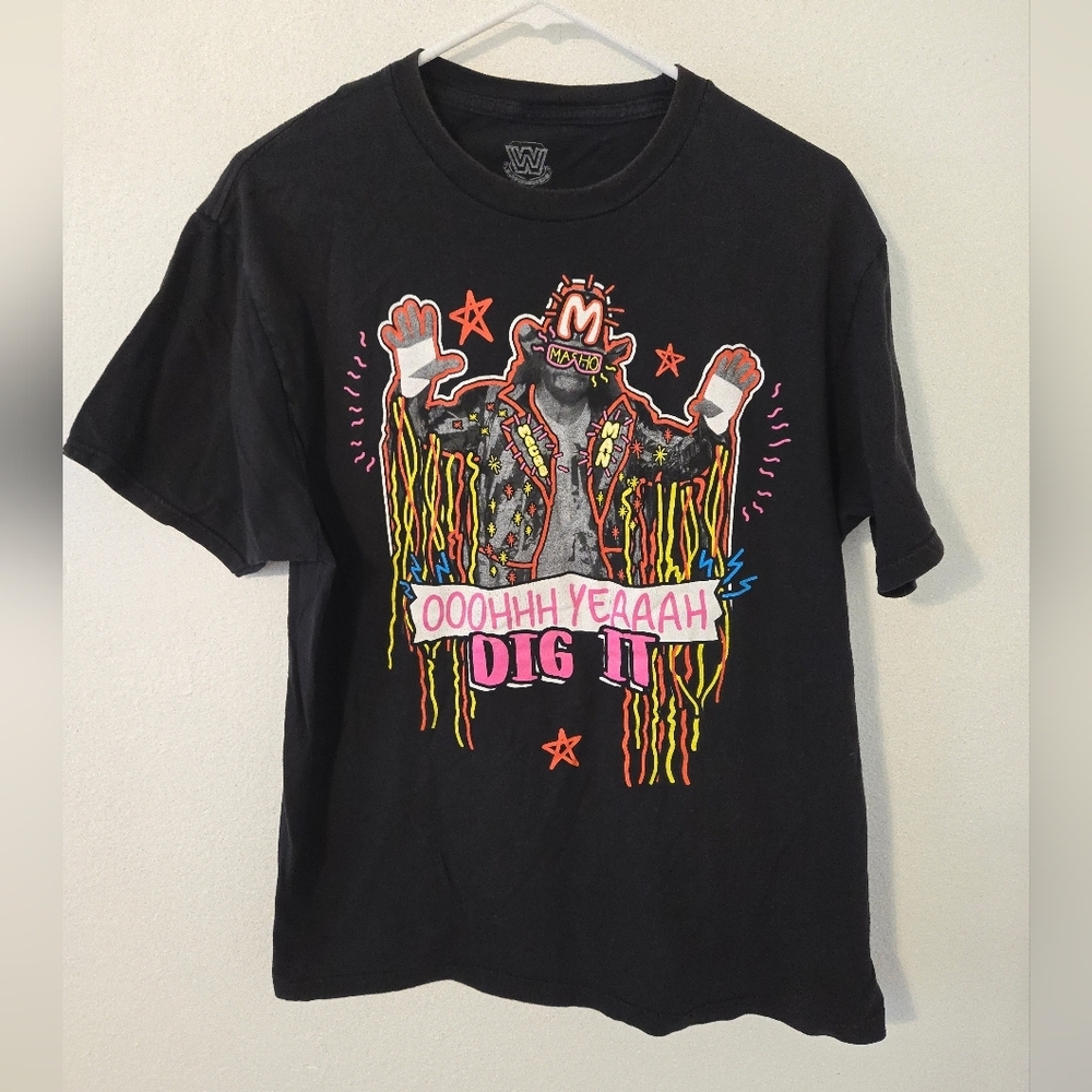 WWE Nerds Macho Man Randy Savage Shirt Mens Large WWF Legends Oh Yeah Dig It Wre